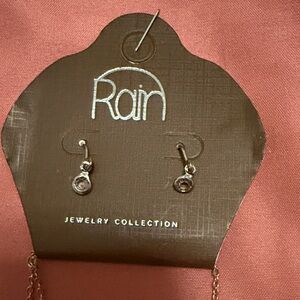 Rain Silver Dangle Earrings and Necklace Set